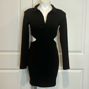 Elegant Black Cut-Out Dress